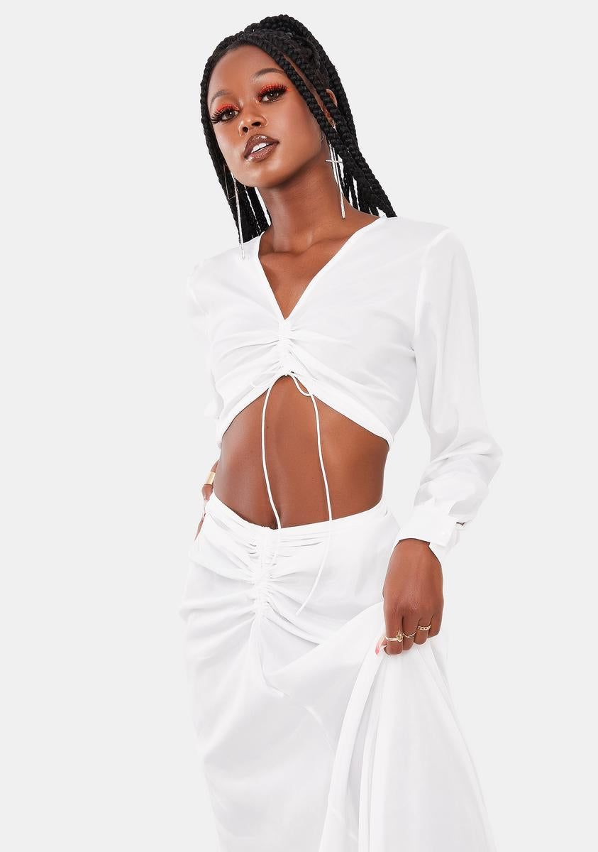 Off White Claire Maxi Dress sold by Dolls Kill