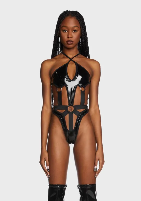 Black Witch Cut-Out Bodysuit sold by Dolls Kill