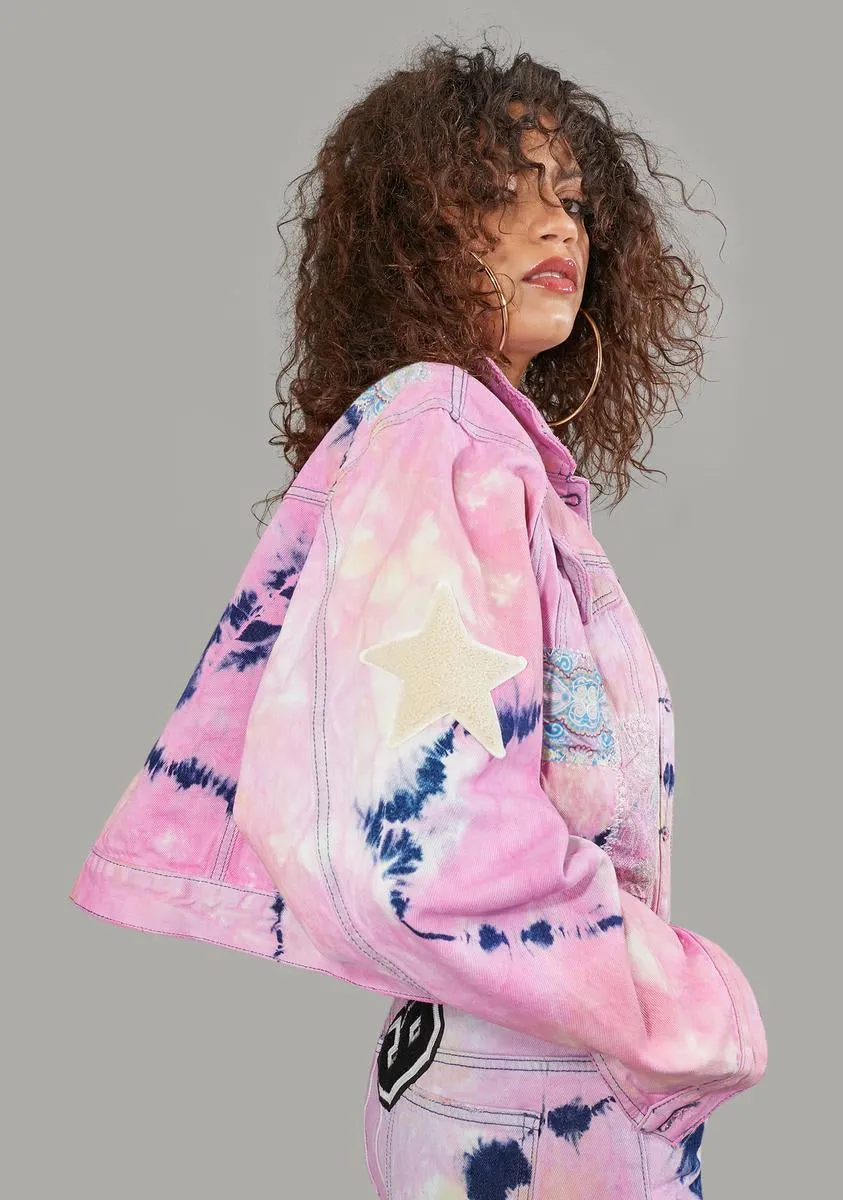 Twisted Rhythm Patched Tie Dye Jacket sold by Dolls Kill product image thumbnail 4