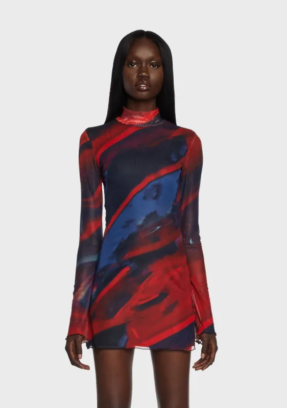 Sparks Fly Mesh Mini Dress sold by Dolls Kill