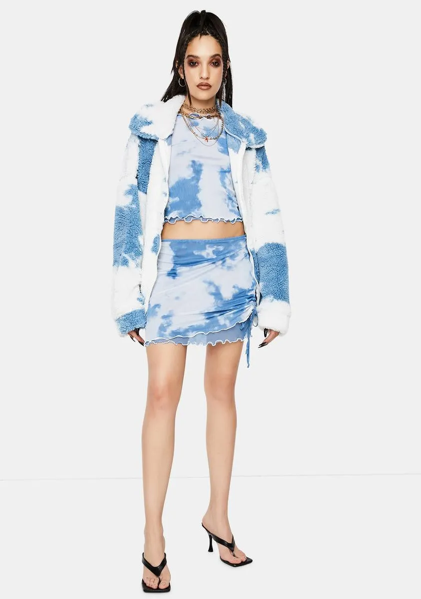 Cloud Print Layered Mesh Crop Top sold by Dolls Kill product image thumbnail 3