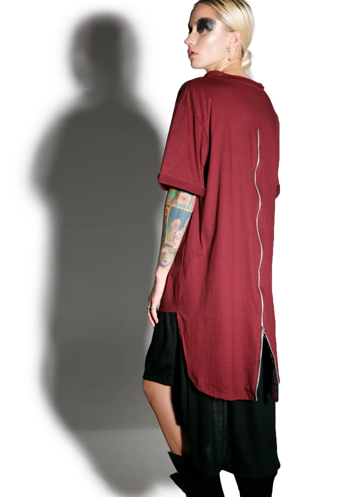 Crimson Weaponized Zipper Back Tee sold by Dolls Kill product image thumbnail 2