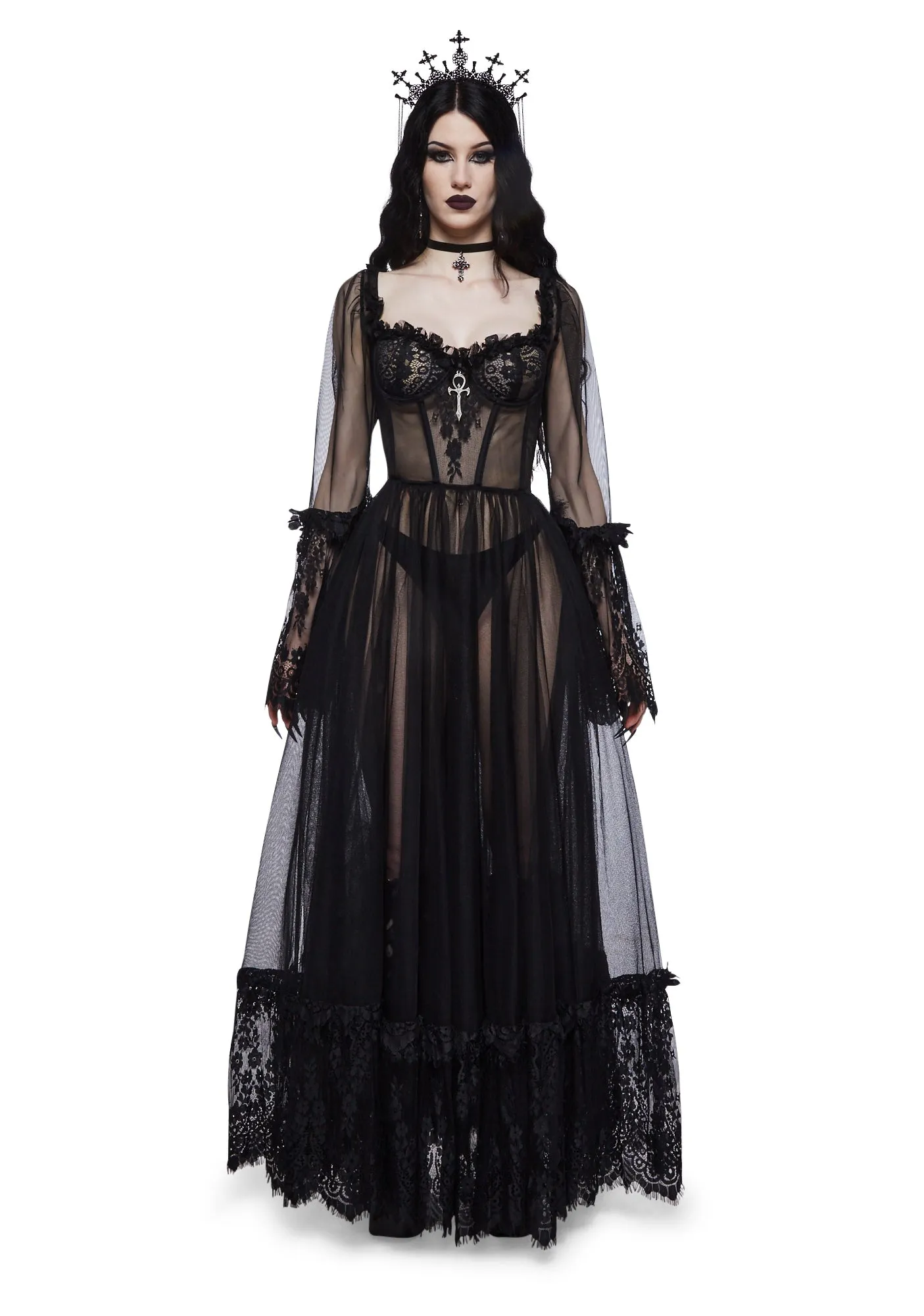 Dance With Death Maxi Dress - Black sold by Dolls Kill