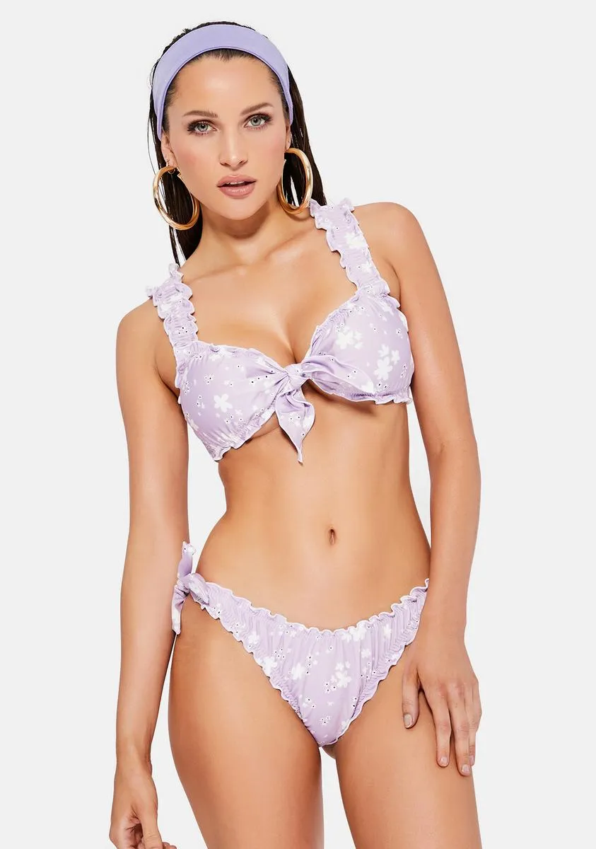 Lilac Rose Mini Flowers Bikini Set sold by Dolls Kill