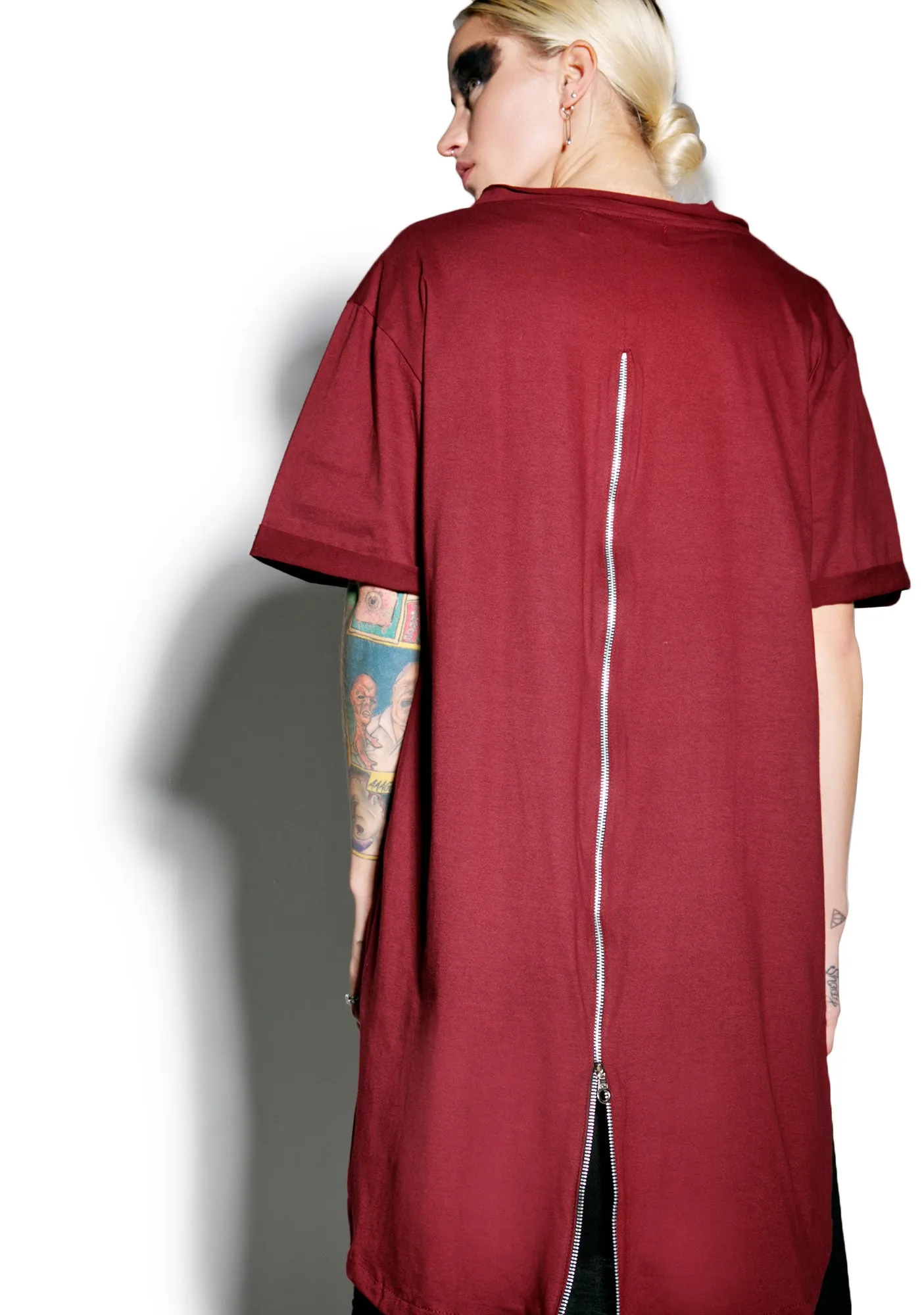 Crimson Weaponized Zipper Back Tee sold by Dolls Kill product image thumbnail 4