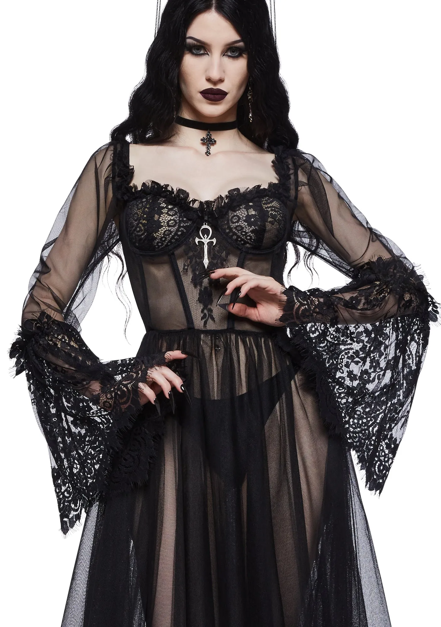Dance With Death Maxi Dress - Black sold by Dolls Kill product image thumbnail 2
