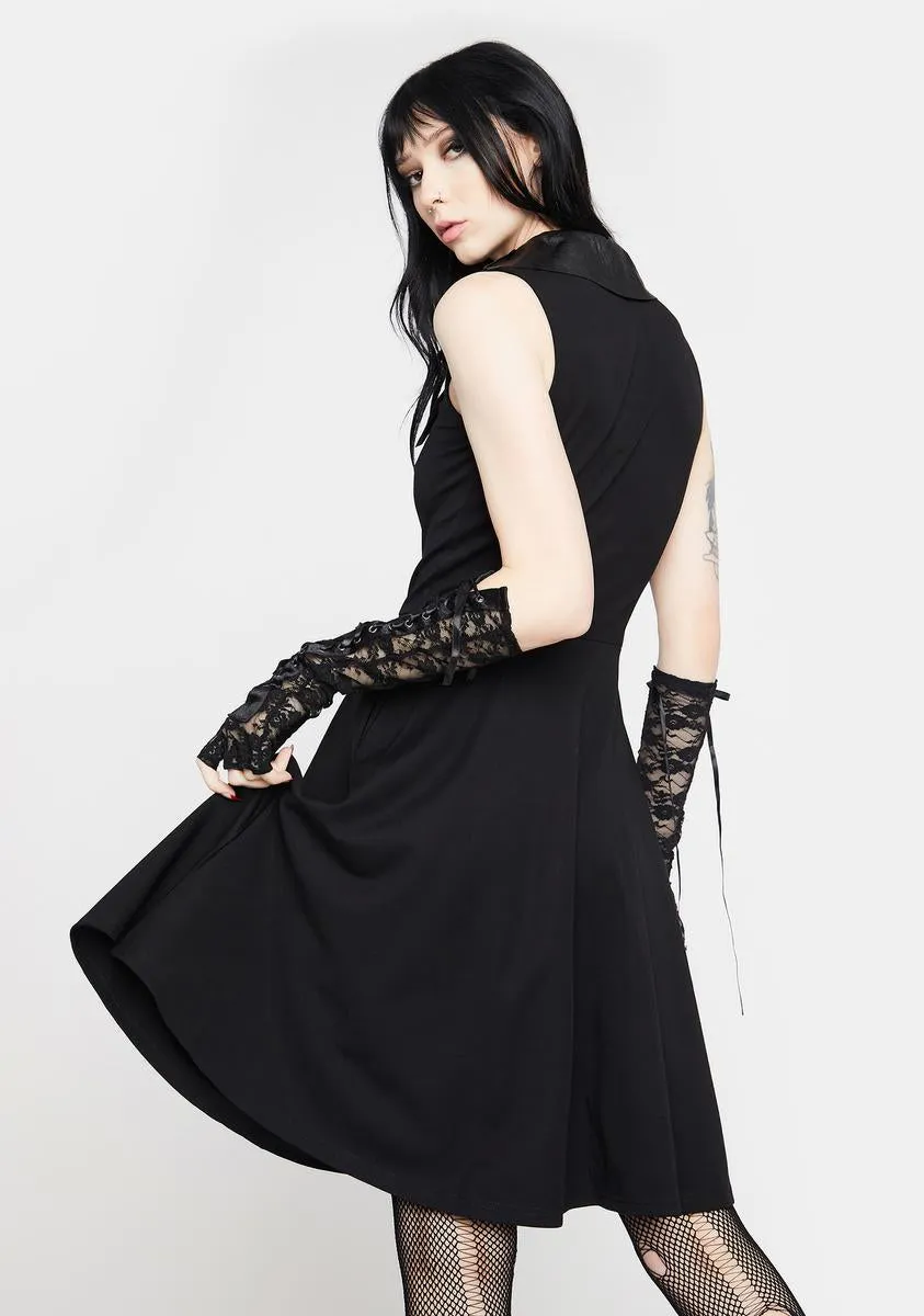 Bat Collar Flare Dress sold by Dolls Kill product image thumbnail 4