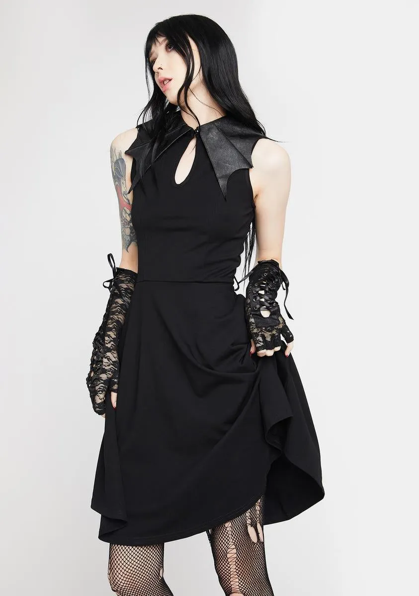 Bat Collar Flare Dress sold by Dolls Kill product image thumbnail 2