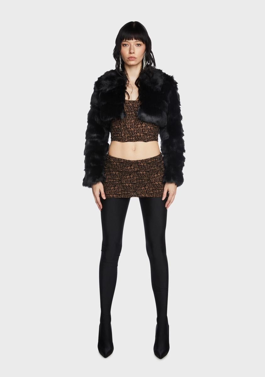 Midnight Crowd Favorite Faux Fur Jacket sold by Dolls Kill