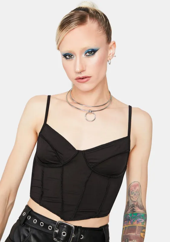 Run To Me Bustier Crop Top sold by Dolls Kill