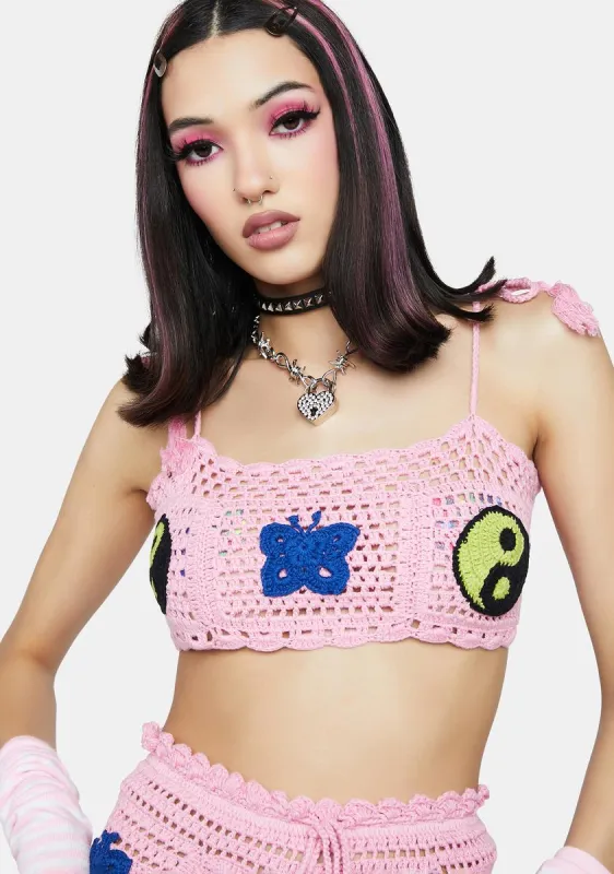 Yin Yang Crochet Top sold by Dolls Kill