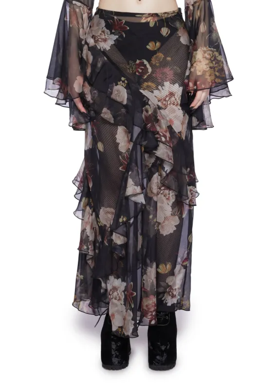 Still Missed Maxi Skirt - Floral sold by Dolls Kill