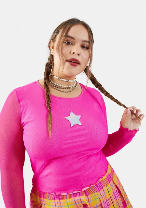 Plus Sweet Stargazer Mesh Top sold by Dolls Kill