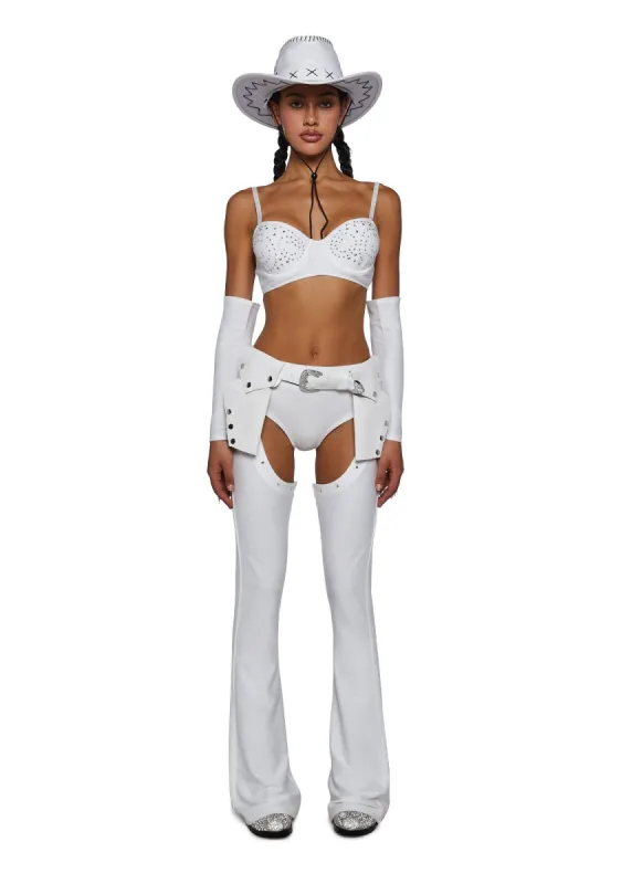 Giddy Up Cowboy Costume Set - White sold by Dolls Kill