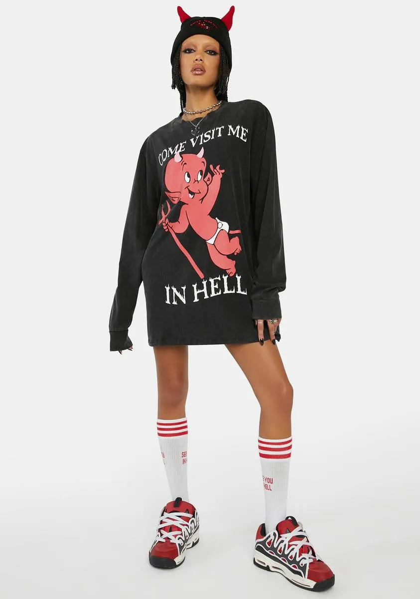 Devil's Day Off Oversized Tee sold by Dolls Kill product image thumbnail 3