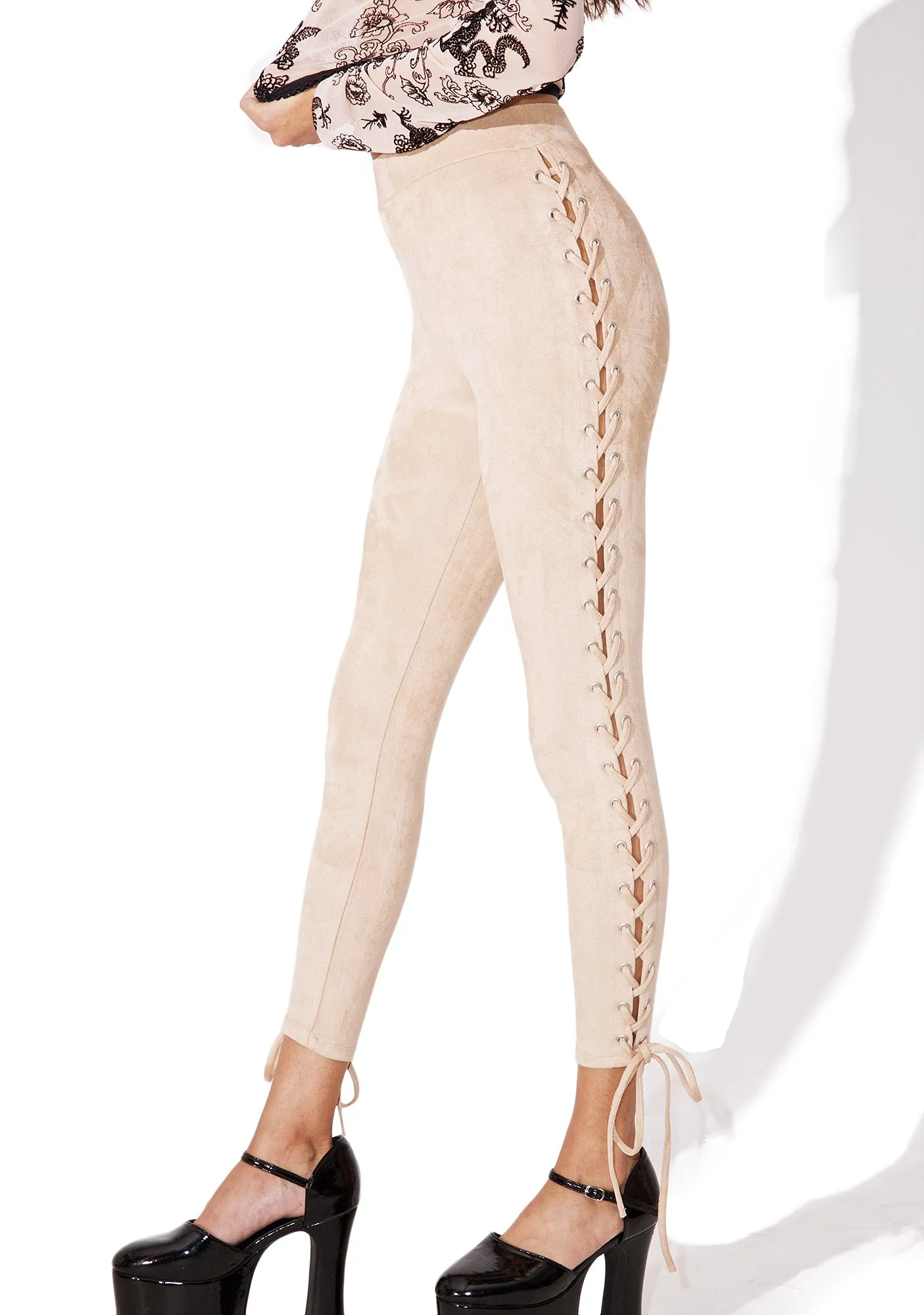 Nude Un-Tie Me Corset Leggings sold by Dolls Kill