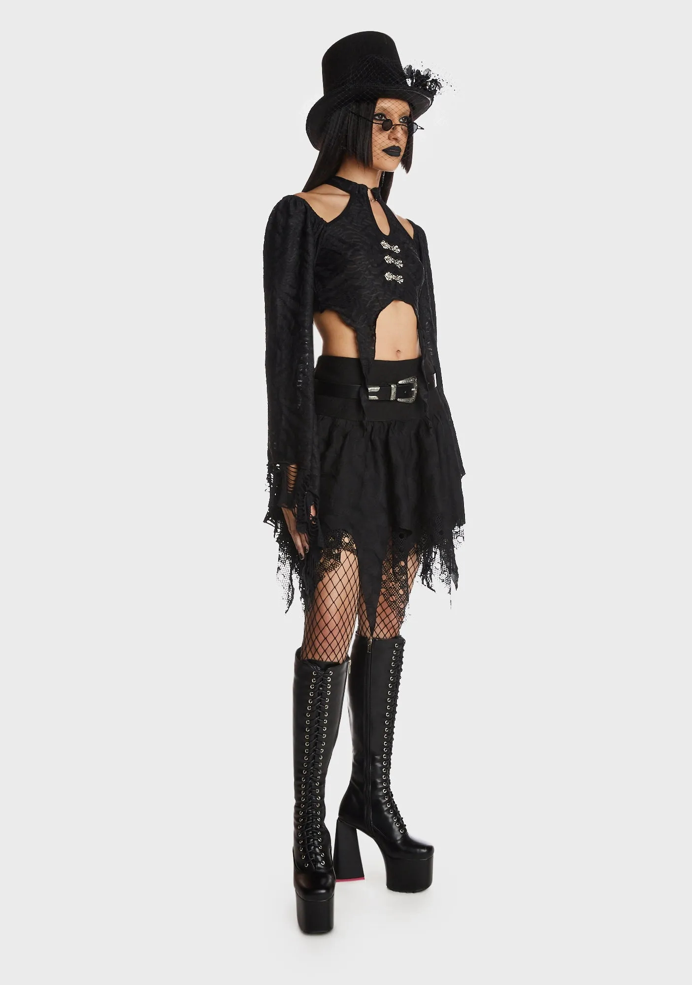 Gothic Bell Sleeves Crop Top sold by Dolls Kill product image thumbnail 5