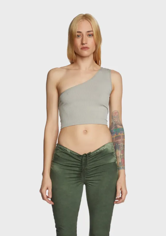 Meta Rebel Crop Top - Gray sold by Dolls Kill