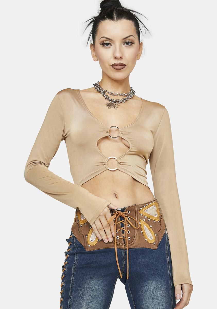 Natural Gift Of A Friend Long Sleeve Crop Top sold by Dolls Kill