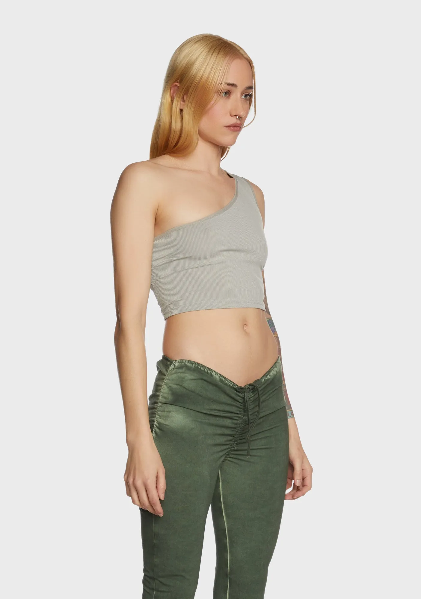 Meta Rebel Crop Top - Gray sold by Dolls Kill product image thumbnail 4