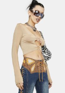 Natural Gift Of A Friend Long Sleeve Crop Top sold by Dolls Kill