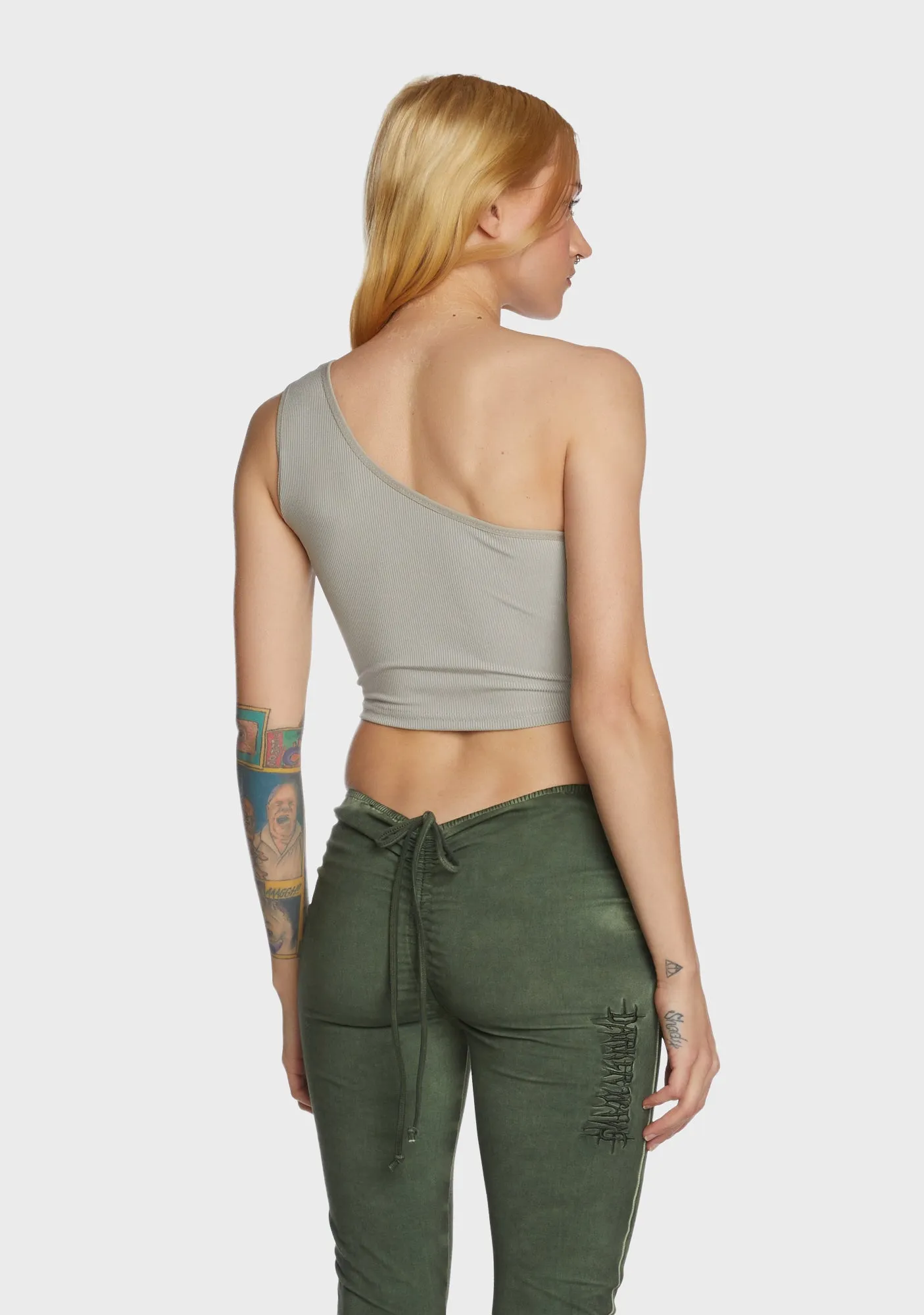 Meta Rebel Crop Top - Gray sold by Dolls Kill product image thumbnail 5