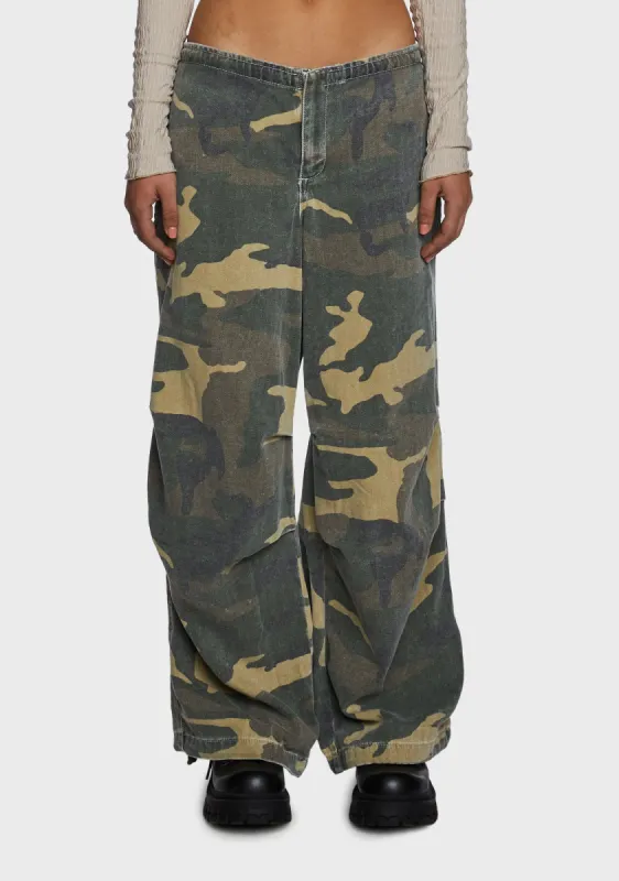 Camo Baggy Tech Pants sold by Dolls Kill