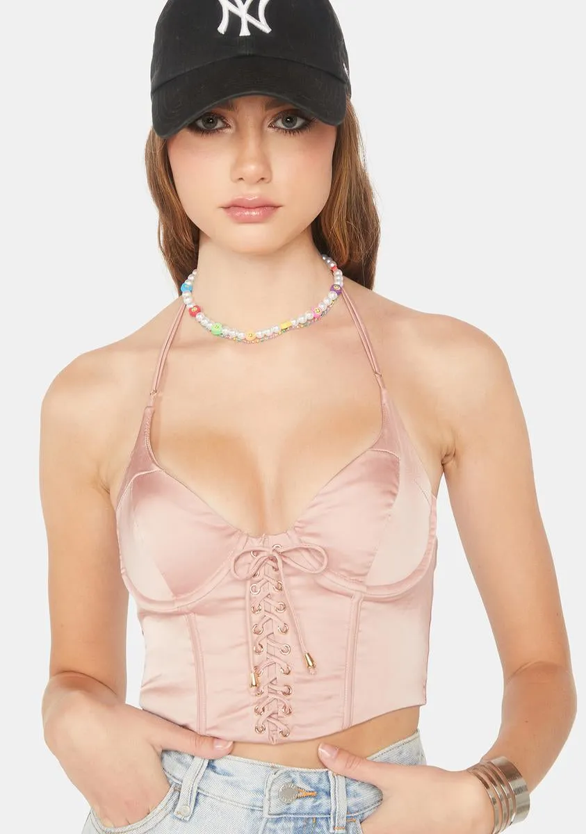 Blush I'm In Your Area Bustier Top sold by Dolls Kill