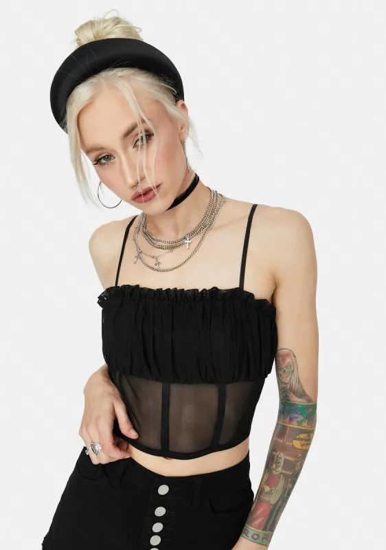 Truest Feelings Mesh Corset Tank sold by Dolls Kill