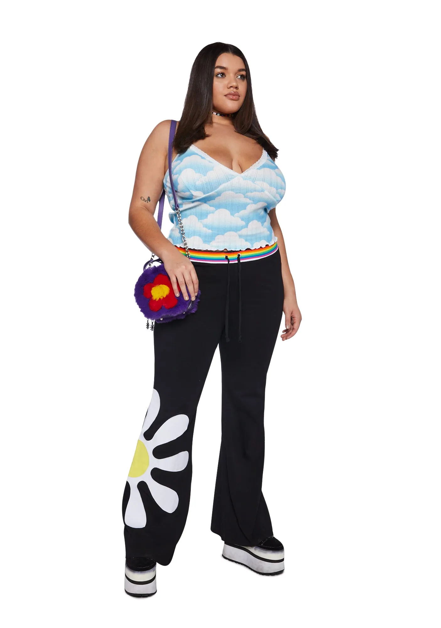 Plus Dazzle Blossom Thermal Flare Pants sold by Dolls Kill product image thumbnail 2