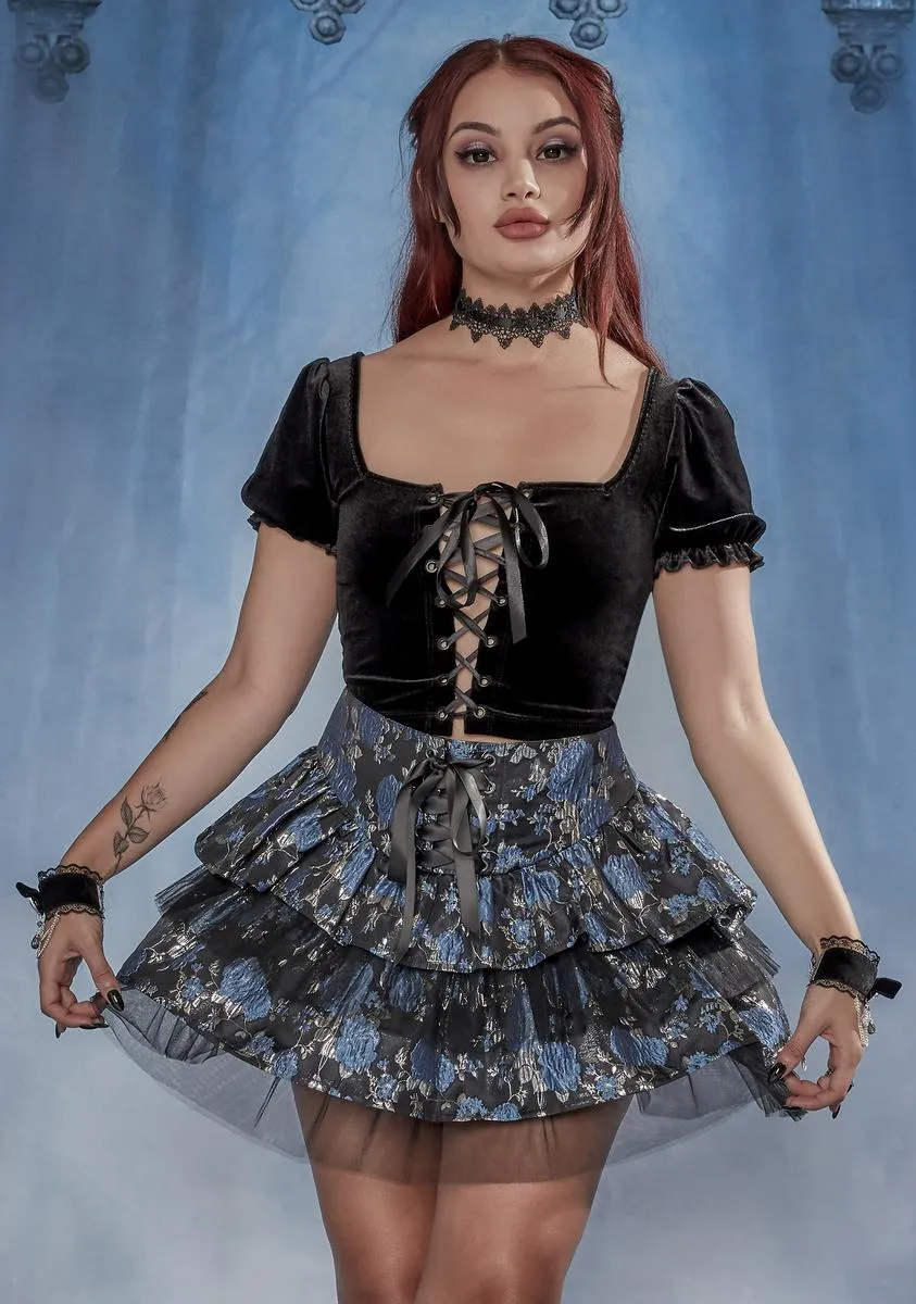 Bound For Eternity Puff Sleeve Top sold by Dolls Kill