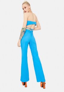 Azure Hittin' Goals Crop Top & Flares Set sold by Dolls Kill