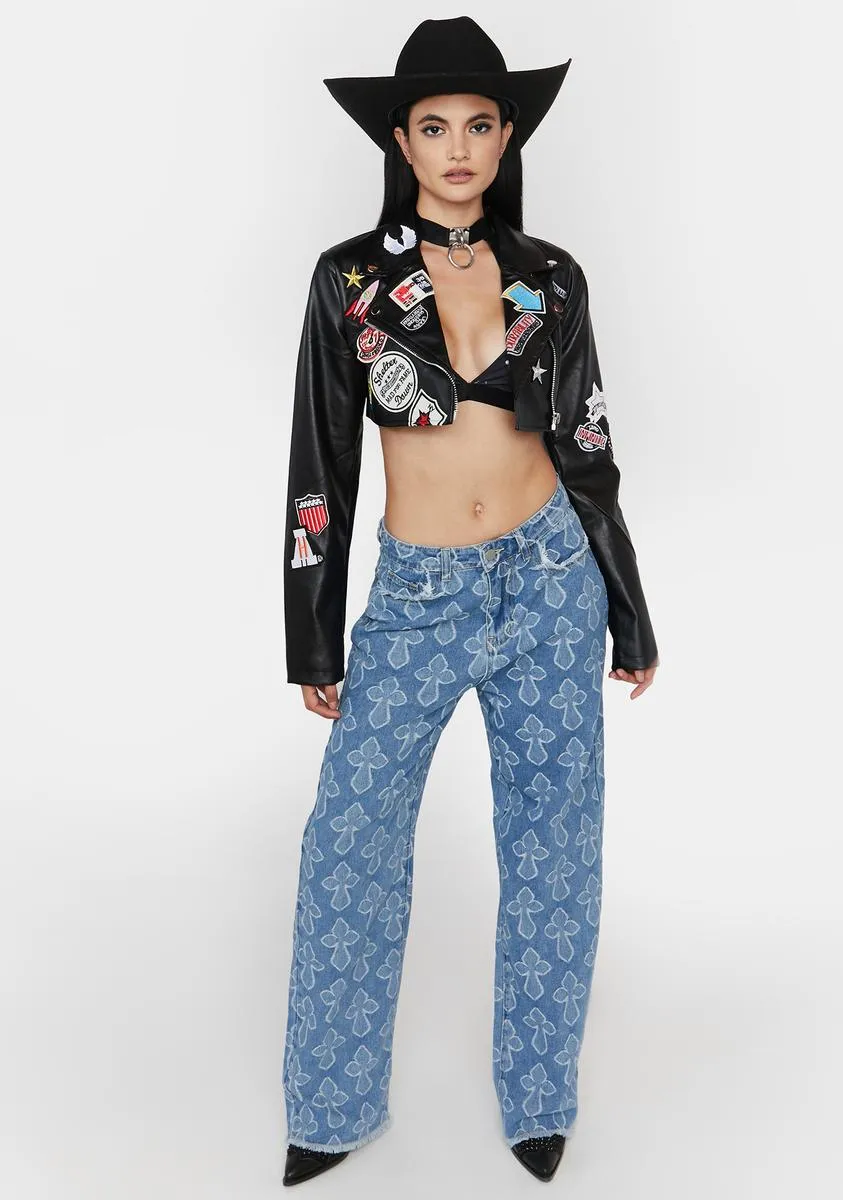 Drinks On Me Vegan Leather Jacket sold by Dolls Kill product image thumbnail 3