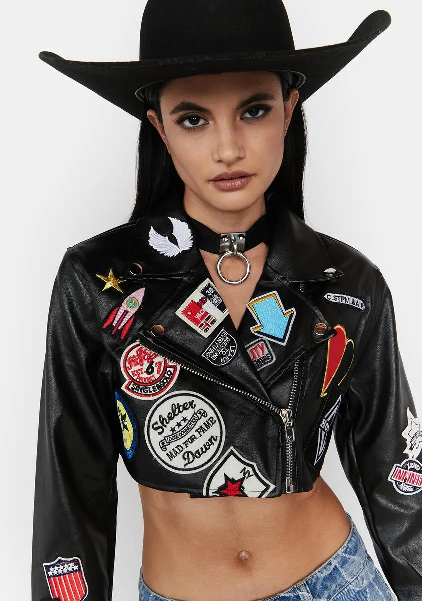 Drinks On Me Vegan Leather Jacket sold by Dolls Kill