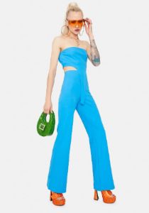 Azure Hittin' Goals Crop Top & Flares Set sold by Dolls Kill