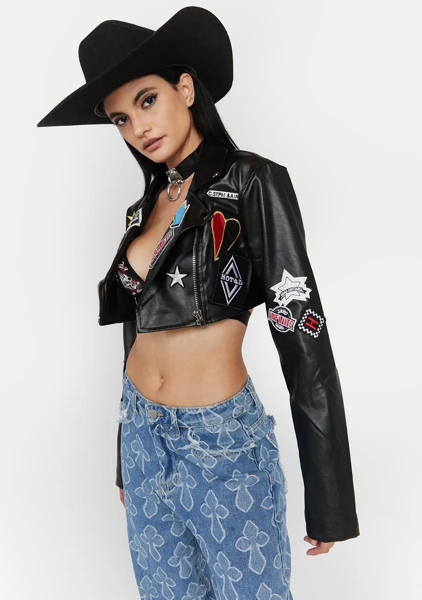 Drinks On Me Vegan Leather Jacket sold by Dolls Kill product image thumbnail 2