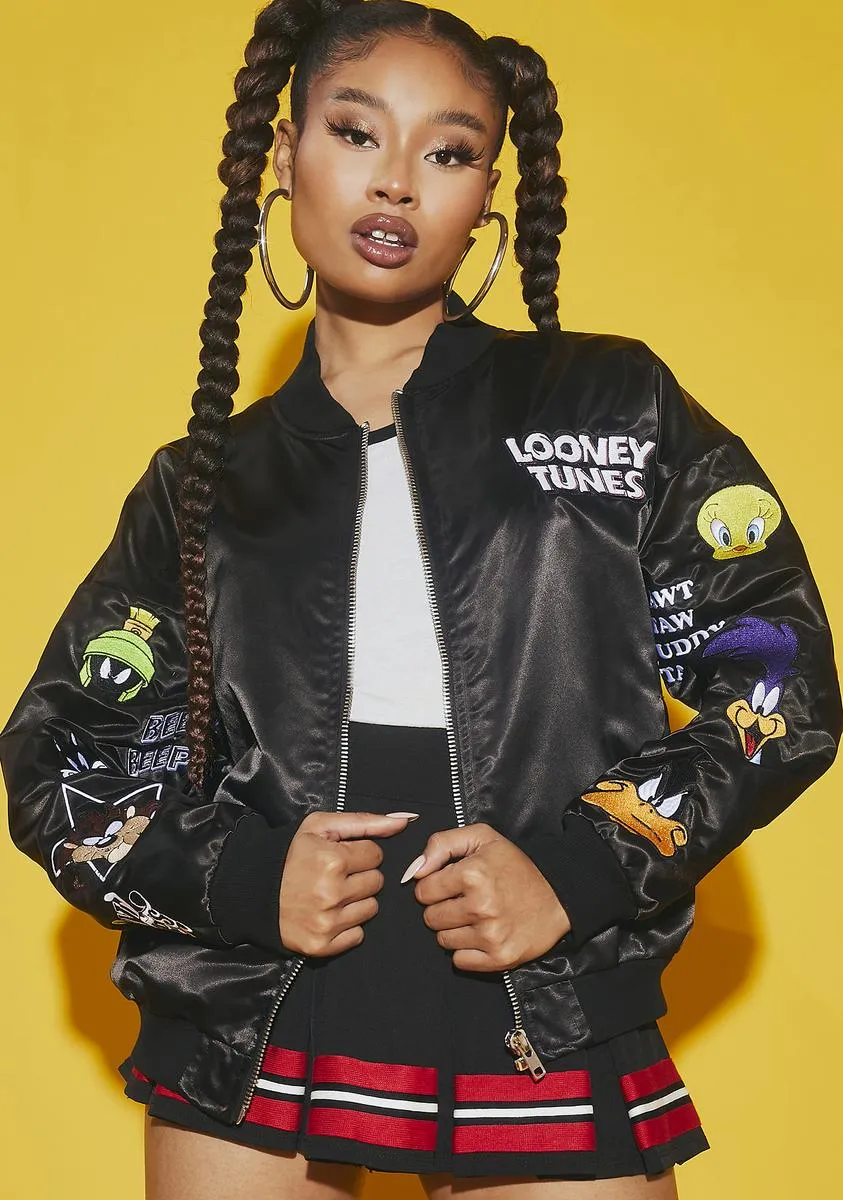 Tooning In Patched Bomber Jacket sold by Dolls Kill