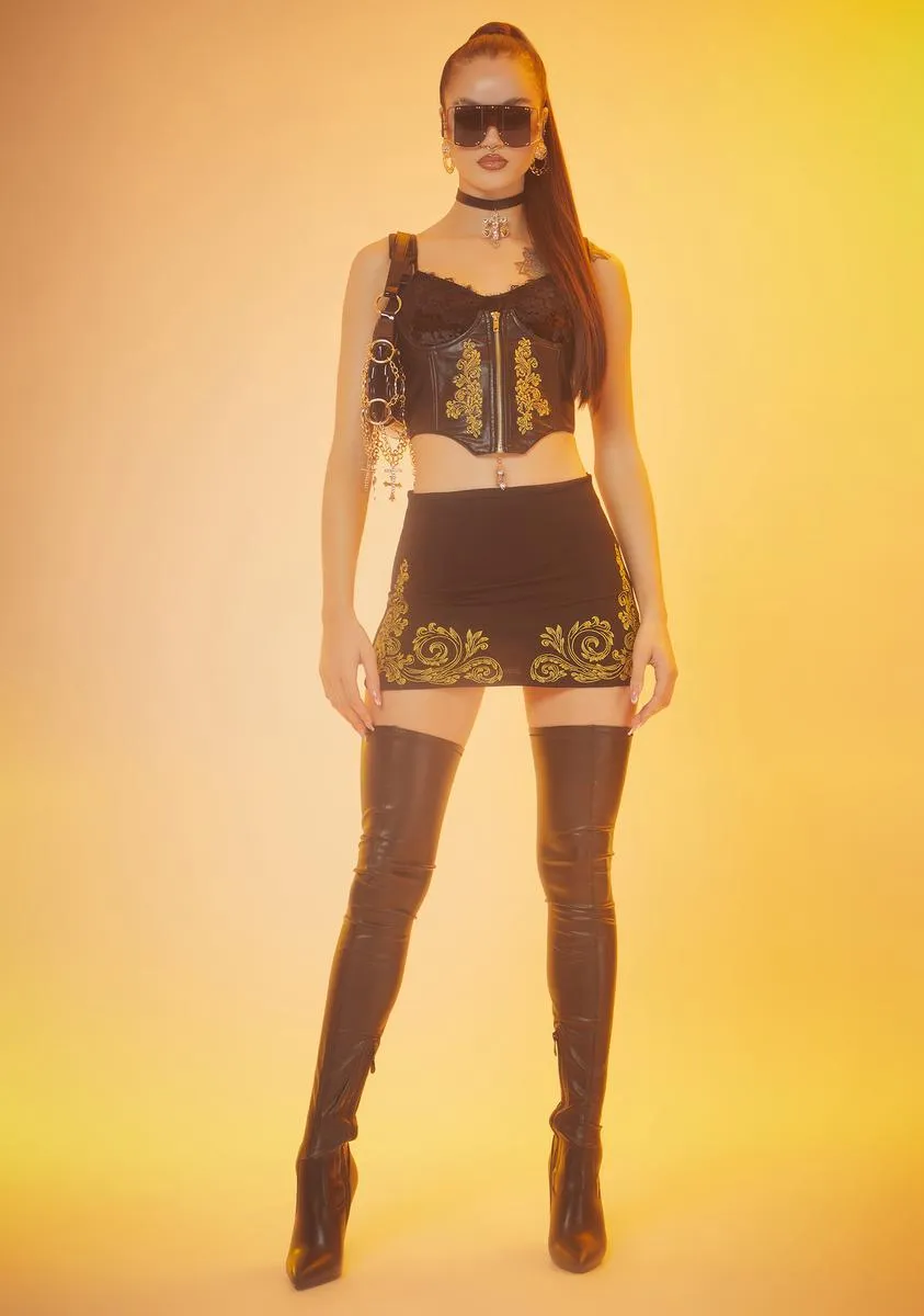 Bold Beauty Embroidered Mini Skirt sold by Dolls Kill product image thumbnail 3
