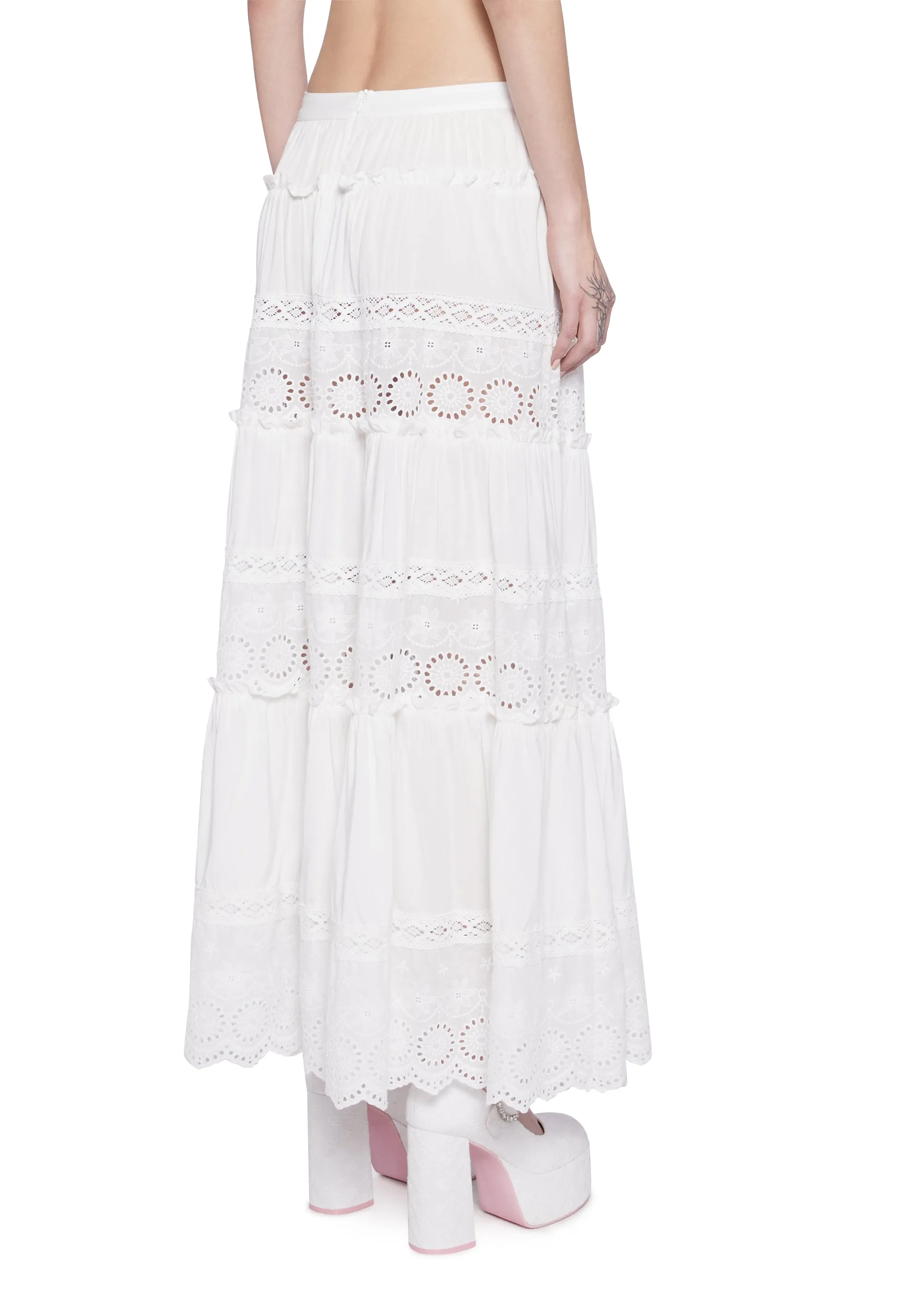 Forest Whimsy Eyelet Maxi Skirt sold by Dolls Kill product image thumbnail 4