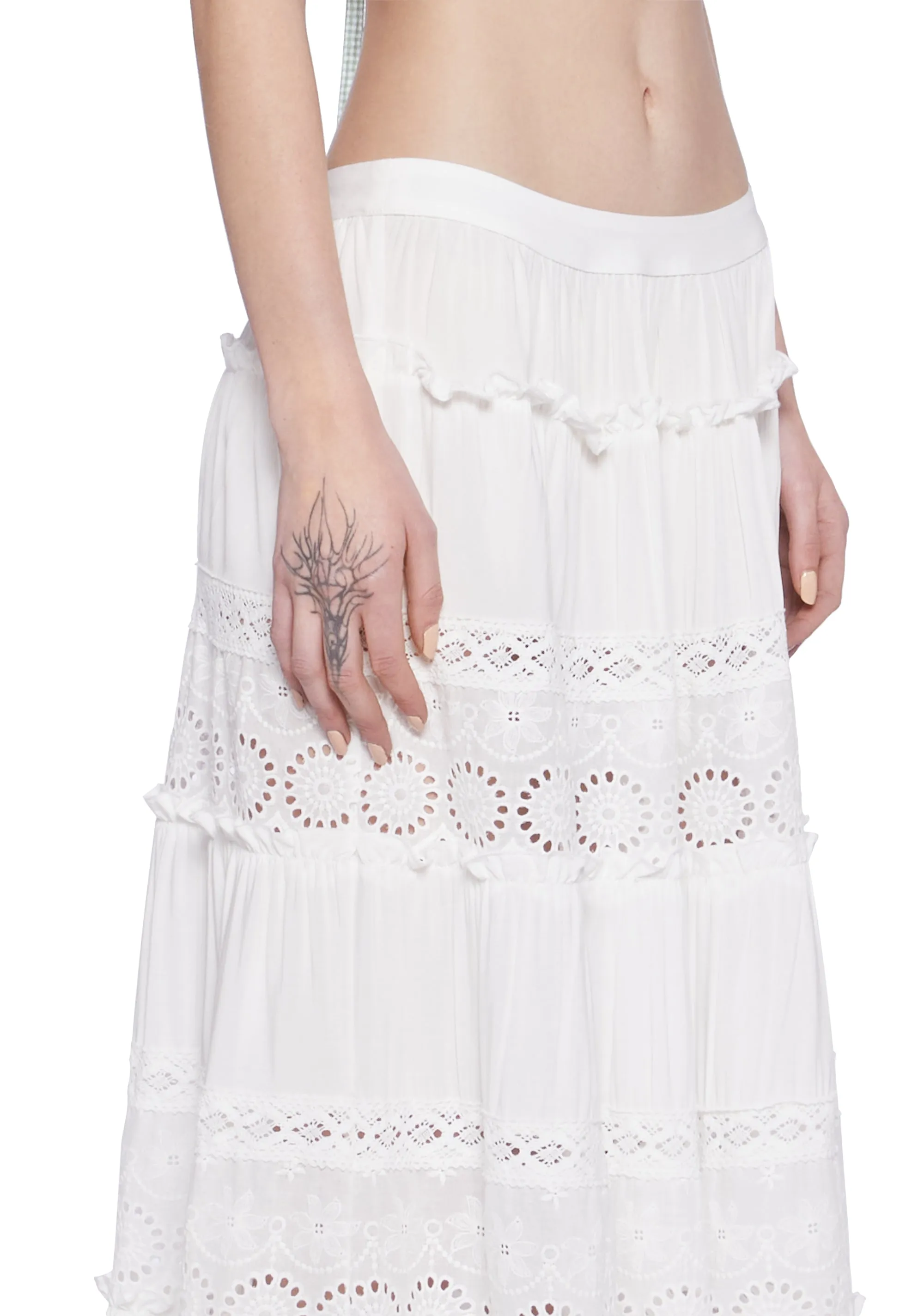 Forest Whimsy Eyelet Maxi Skirt sold by Dolls Kill product image thumbnail 5