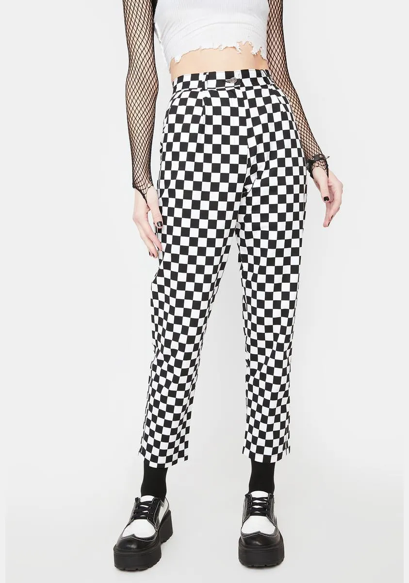 Checkerboard Classic Trousers sold by Dolls Kill