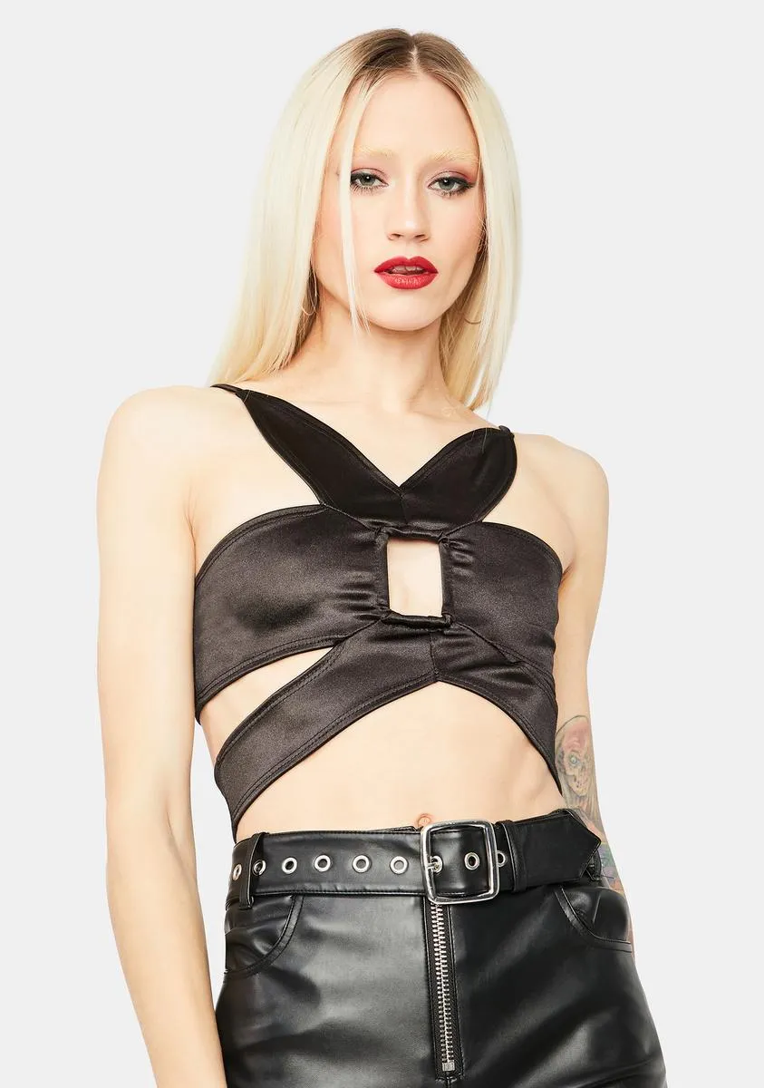 Dark Bloom Cutout Crop Top sold by Dolls Kill