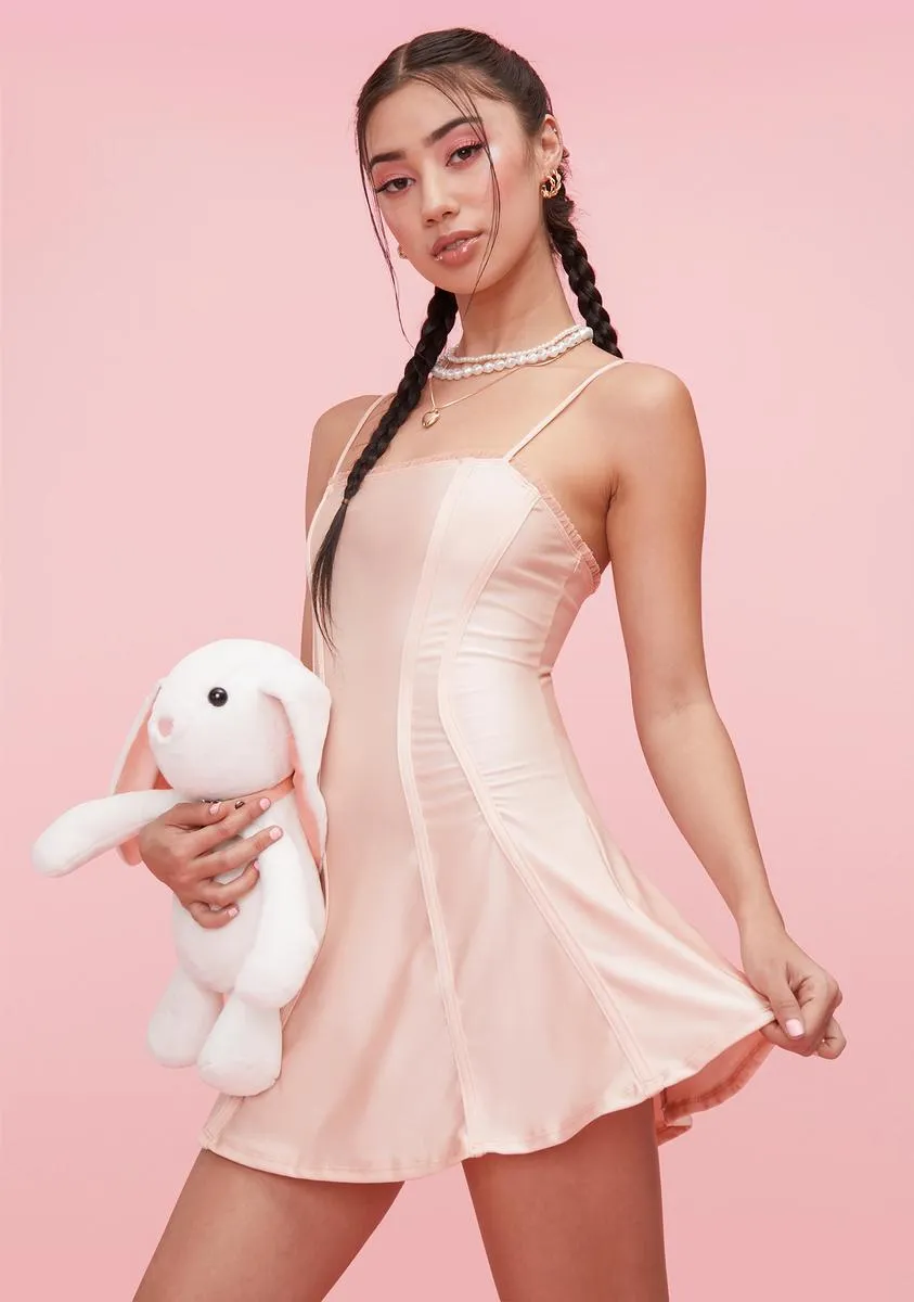 Blush Delightful Journey Satin Corset Dress sold by Dolls Kill product image thumbnail 2