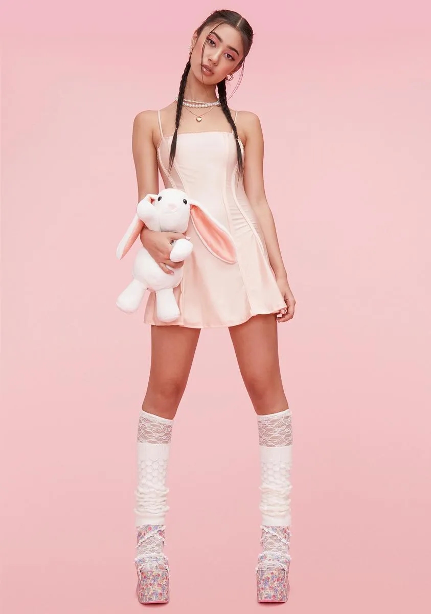 Blush Delightful Journey Satin Corset Dress sold by Dolls Kill product image thumbnail 3