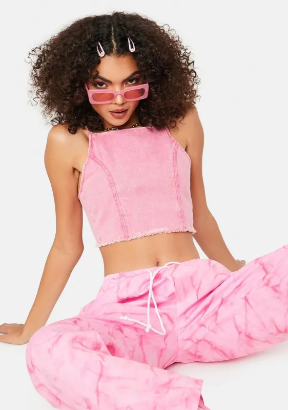 Pink Lucky Charm Crop Top sold by Dolls Kill