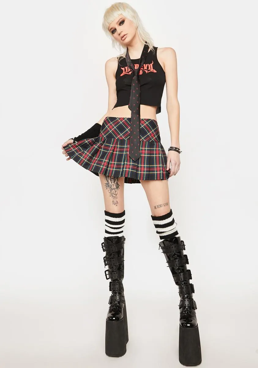 Pleated Plaid Mini Skirt sold by Dolls Kill product image thumbnail 3