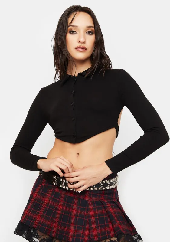Dark Chat Me Back Crop Top sold by Dolls Kill
