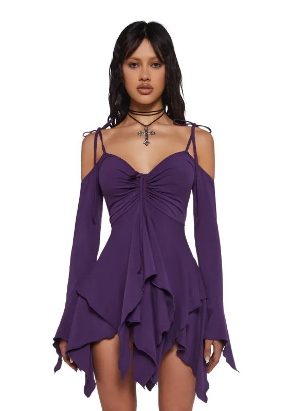 F is For Fairies Handkerchief Dress - Violet sold by Dolls Kill