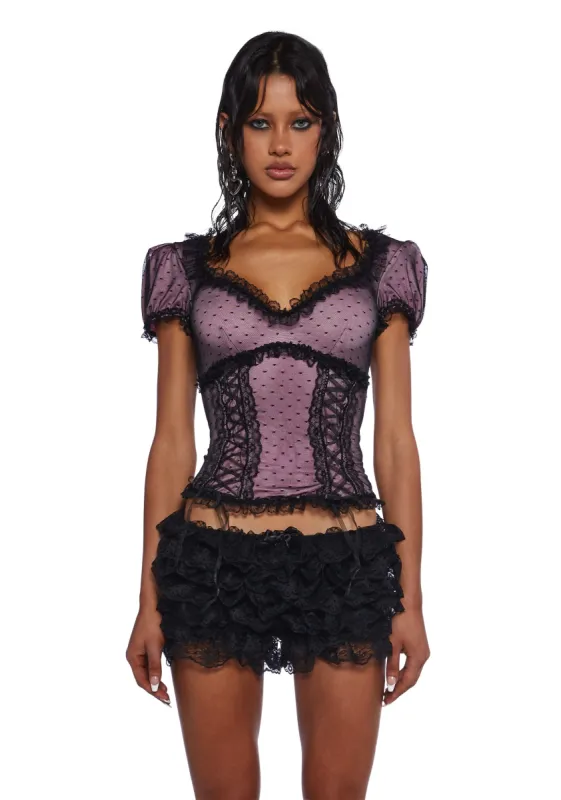 Midnight Romance Short Sleeve Top sold by Dolls Kill