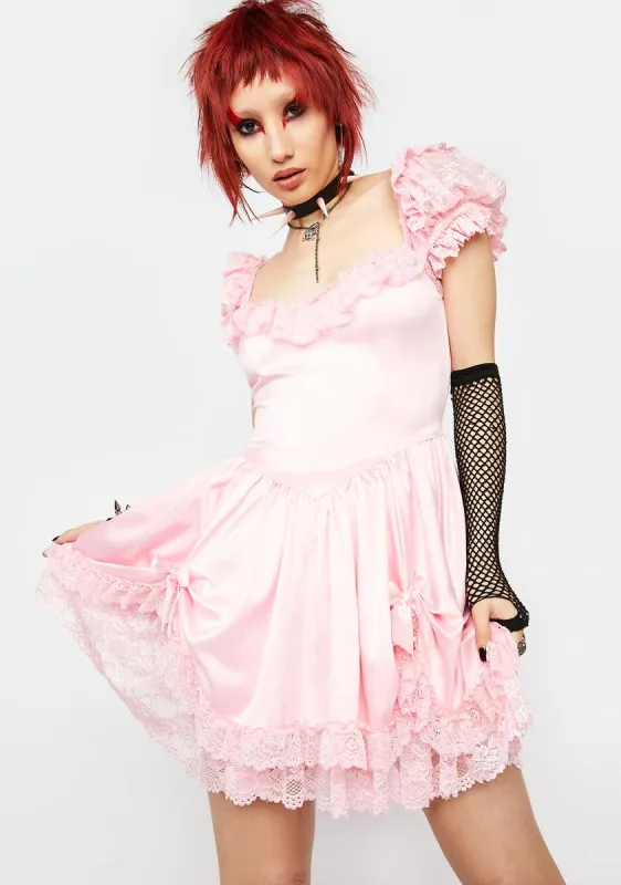 Sugar Bad Meets Evil Satin Mini Dress sold by Dolls Kill